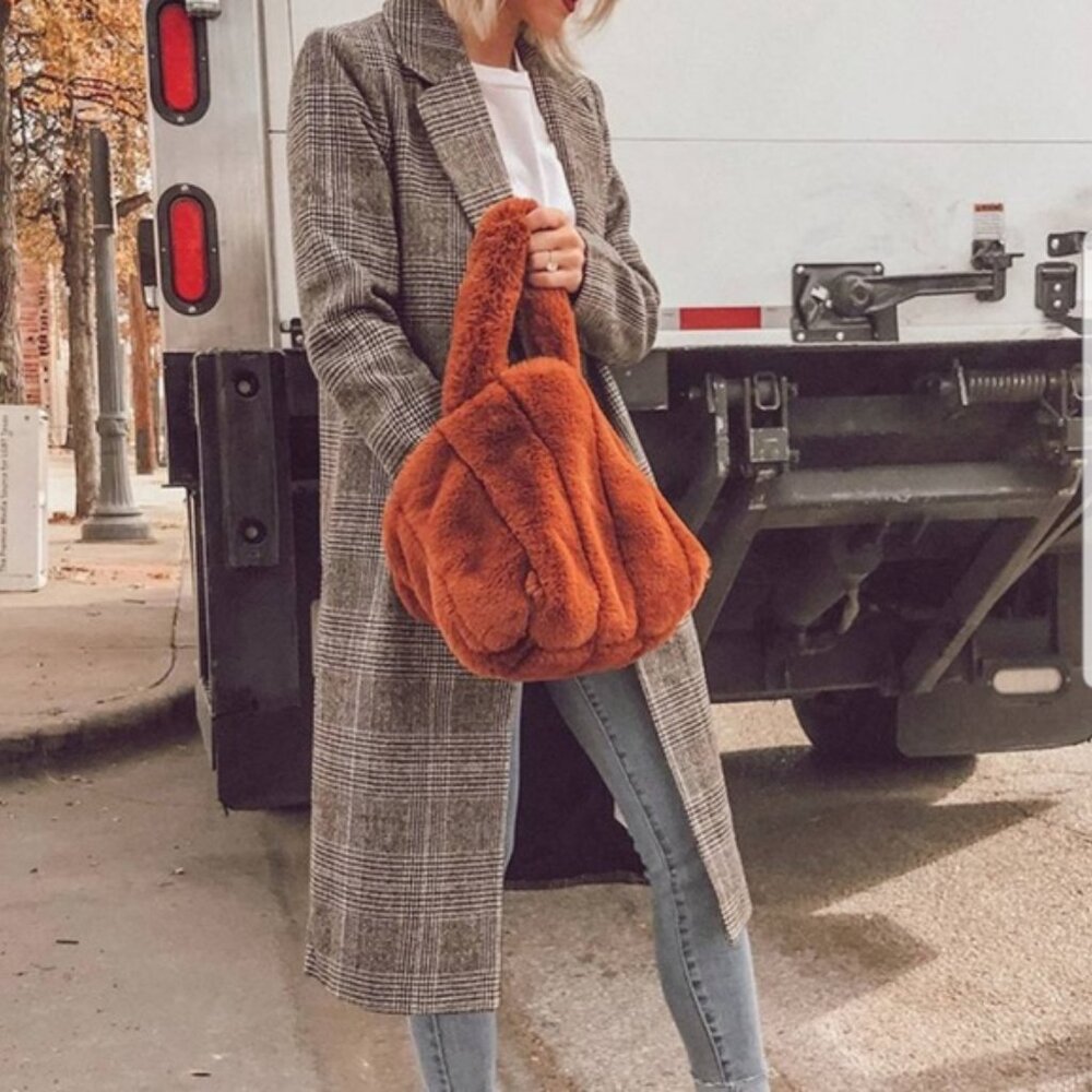 Forever 21 Long Gray Plaid Coat